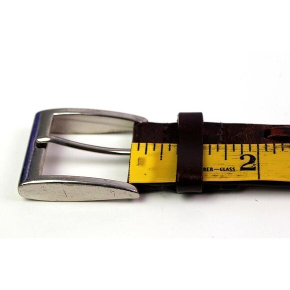 BROWN GENUINE LEATHER 1 1/4"Wd STUDS STITCH CASUAL DRESS WOMEN'S BELT Sz S (99T - Picture 10 of 13